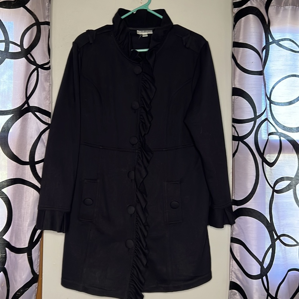 DressBarn Ruffled Button Jacket Large - Picture 6 of 14